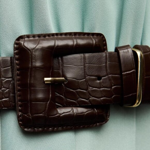 BRAND NEW ZARA BELTED JUMPSUIT WITH GATHERED SHOULDERS - Picture 6 of 7